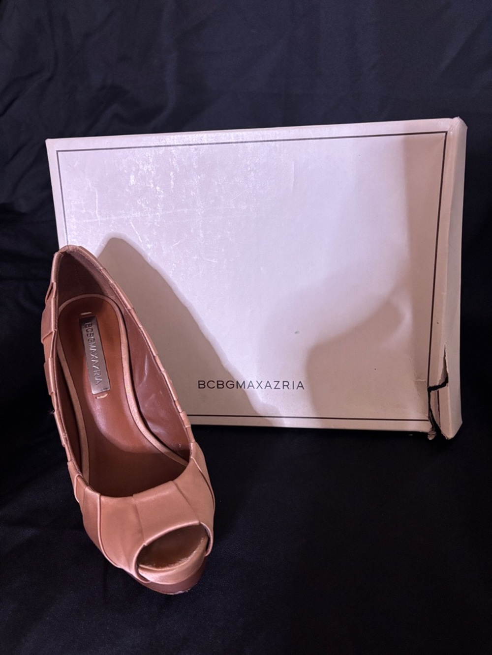 BCBGMaxAzria Peep-Toe Pump in Blush Pink